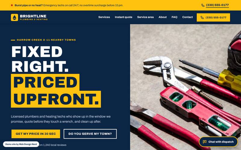 Plumber and HVAC website design