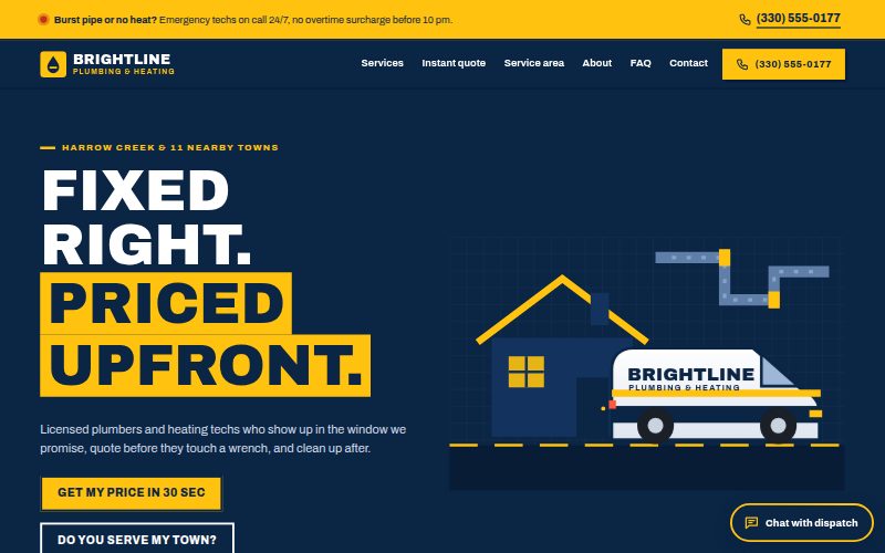 Plumber and HVAC website design