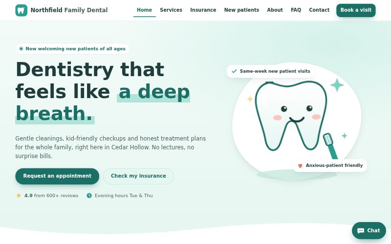 Dental office website design